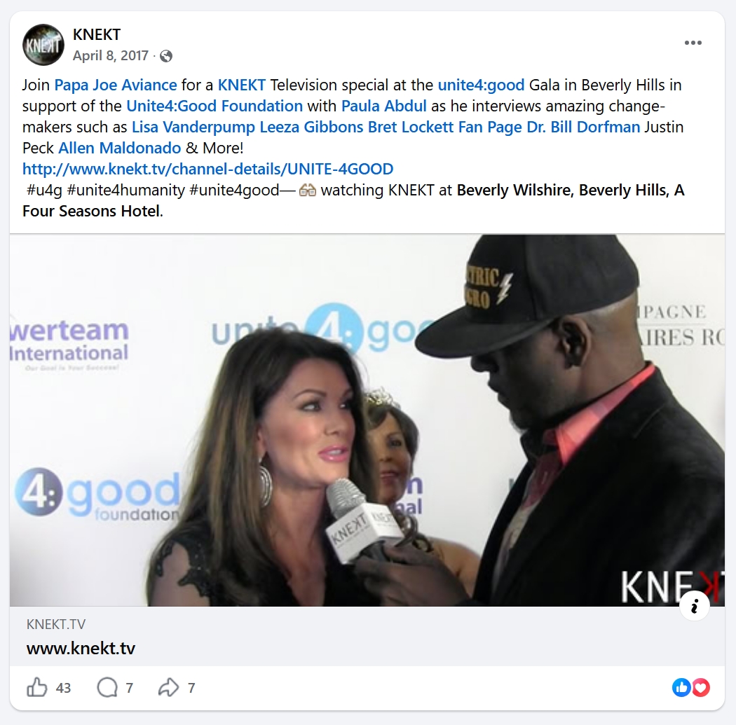 Lisa Vanderpump Interview by Knekt TV event networked by World Trust Media Network